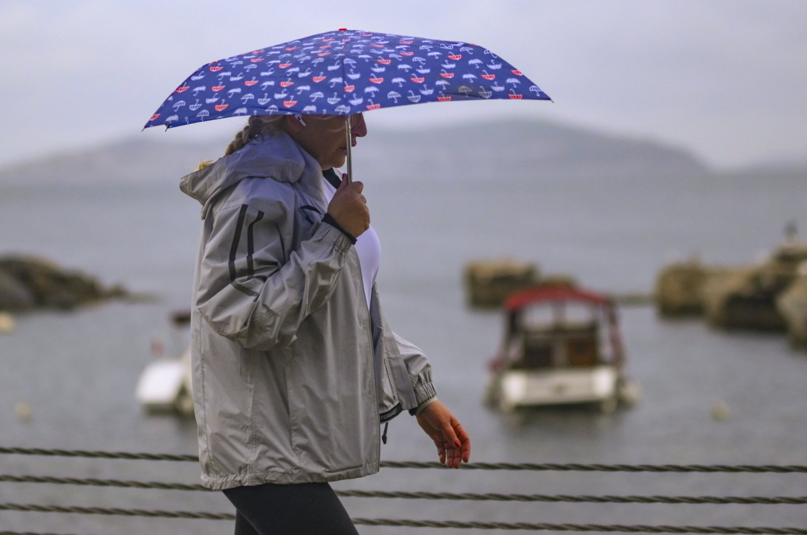 Rain remained effective on the Anatolian part of Istanbul, Türkiye, Oct. 16, 2023. (AA Photo)