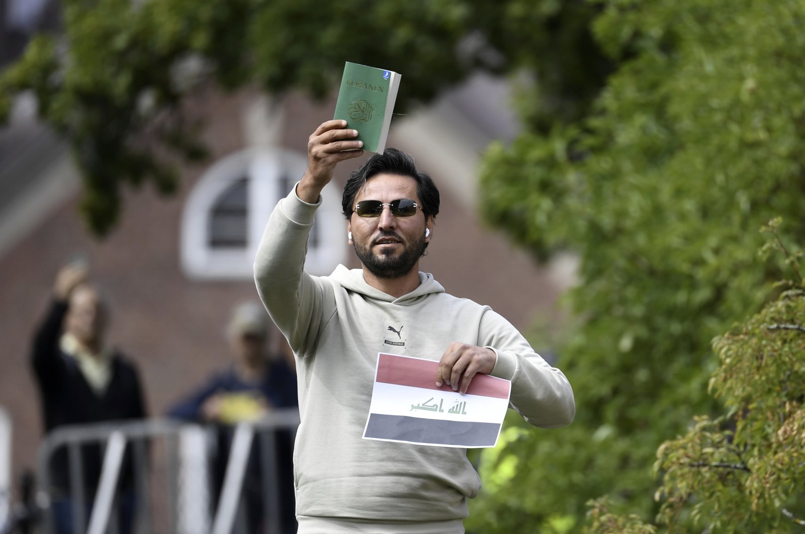 Protestor Salwan Momika outside the Iraqi embassy in Stockholm, Thursday, July 20, 2023. (AP File Photo)