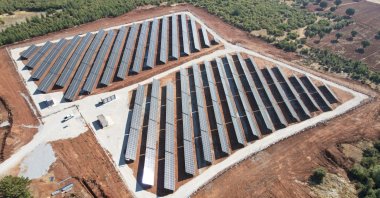 Solar panels are seen installed in Uşak province, western Türkiye, Oct. 16, 2023. (AA Photo)