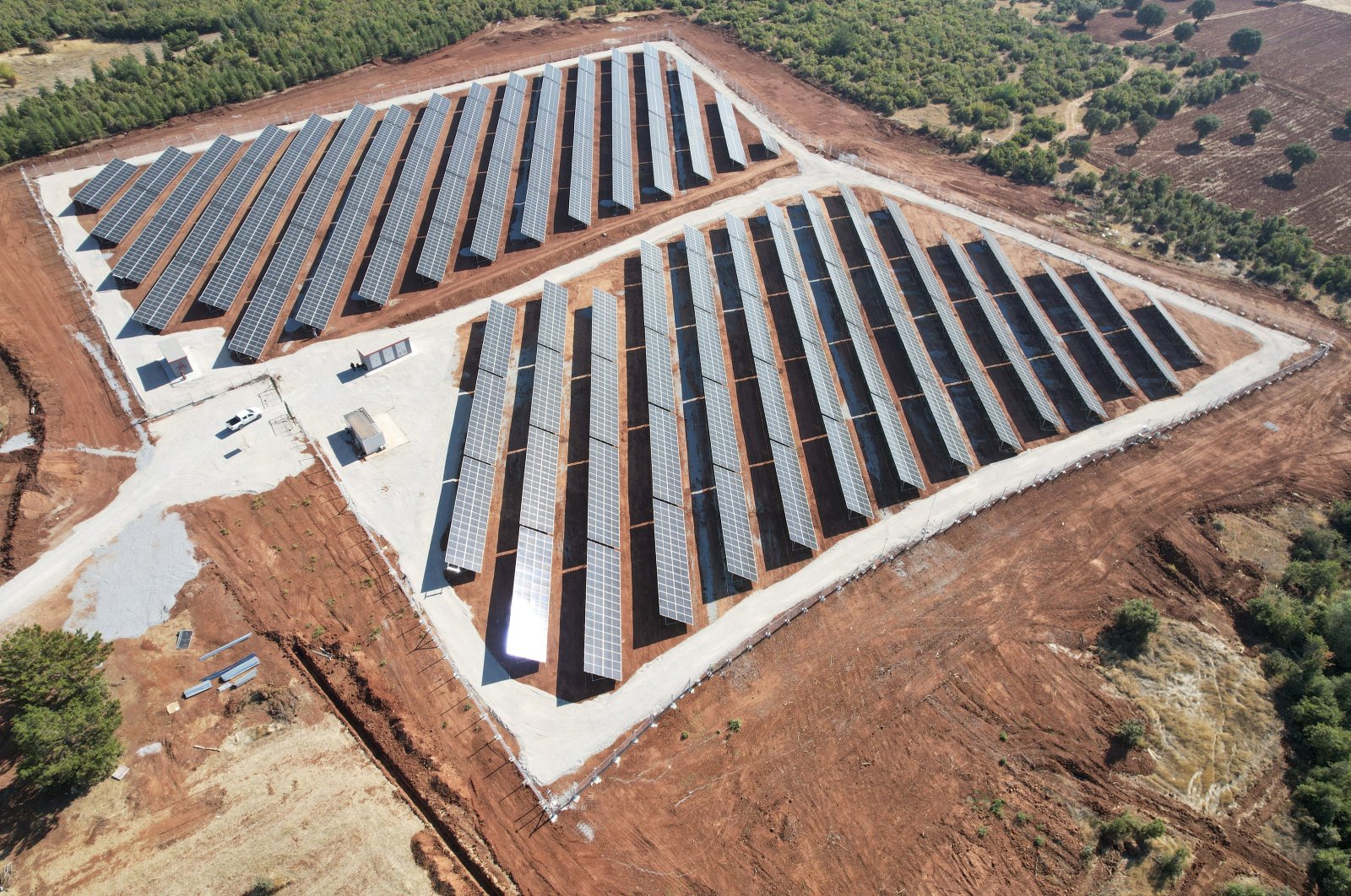 Solar panels are seen installed in Uşak province, western Türkiye, Oct. 16, 2023. (AA Photo)
