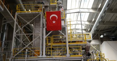 Turkish flag is seen during opening ceremony of Eti Maden Lithium Production facility, Eskişehir, central Türkiye, Dec. 29, 2020. (AA Photo)