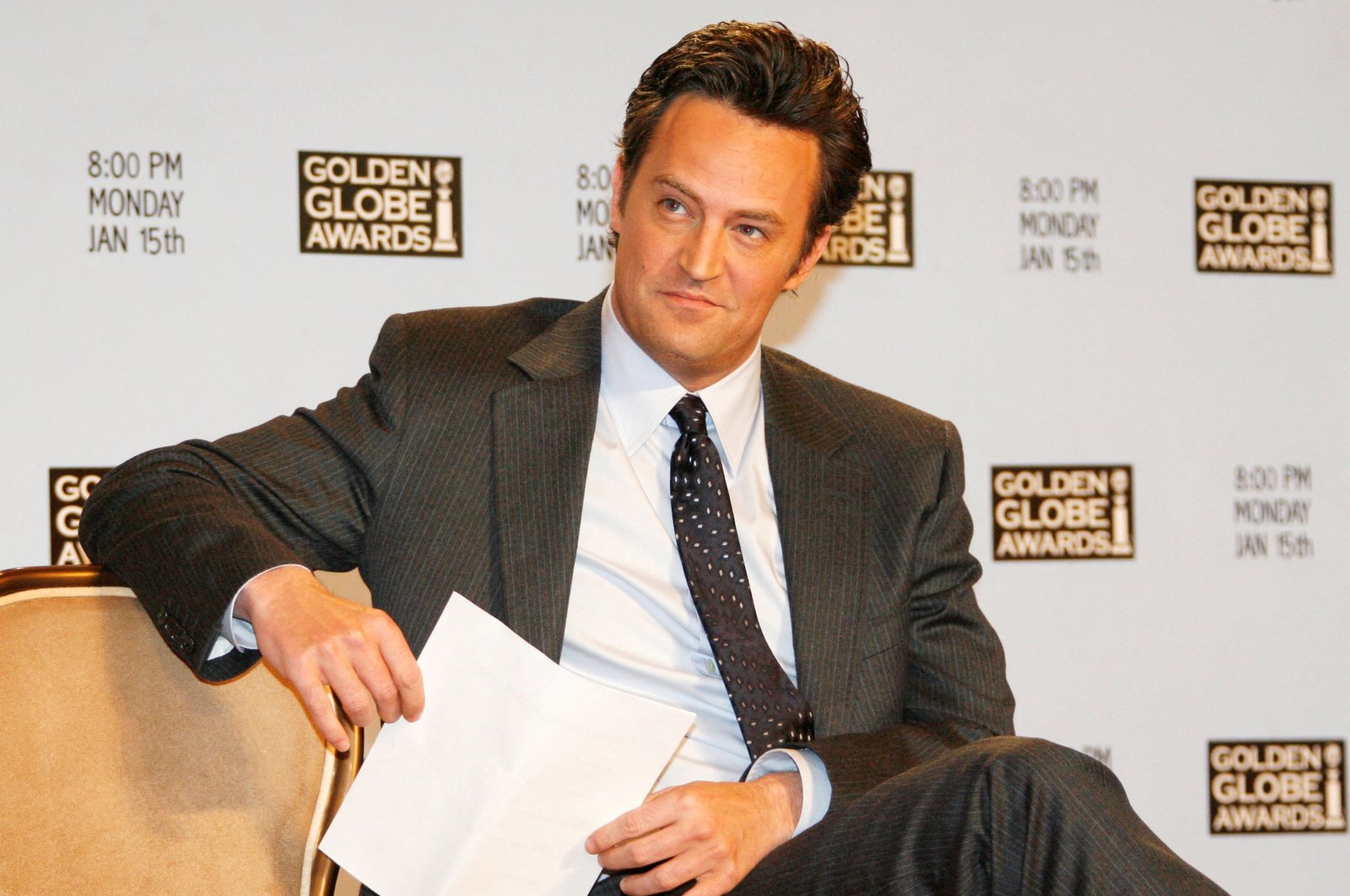 Actor Matthew Perry waits to announce the nominations for the Golden Globe Awards during a news conference in Beverly Hills, California, U.S., Dec. 14, 2006. (Reuters Photo)