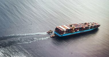 A container ship sails out of Port Botany located in Sydney, Australia, Oct. 18, 2023. (AFP Photo)