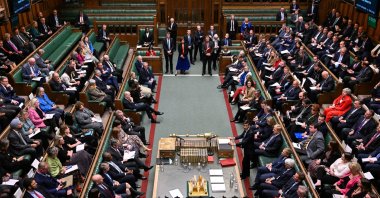British Prime Minister Rishi Sunak makes a statement on Israel and Palestine at the House of Commons in London, Britain Sept. 16, 2023. (Reuters File Photo)