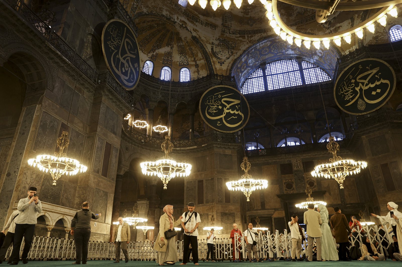 The preparations for the restoration of Hagia Sophia Grand Mosque, one of the most valuable works in the world in terms of its artistic and architectural significance, have been completed before the restoration of its main structure, Istanbul, Türkiye, Oct. 27, 2023. (AA Photo)