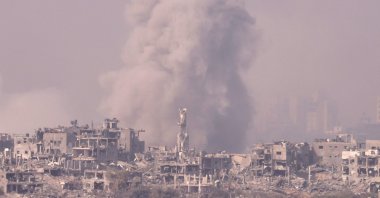 Smoke billowing during Israeli bombardment in the Gaza Strip, Palestine, Nov. 2, 2023. (AFP Photo)