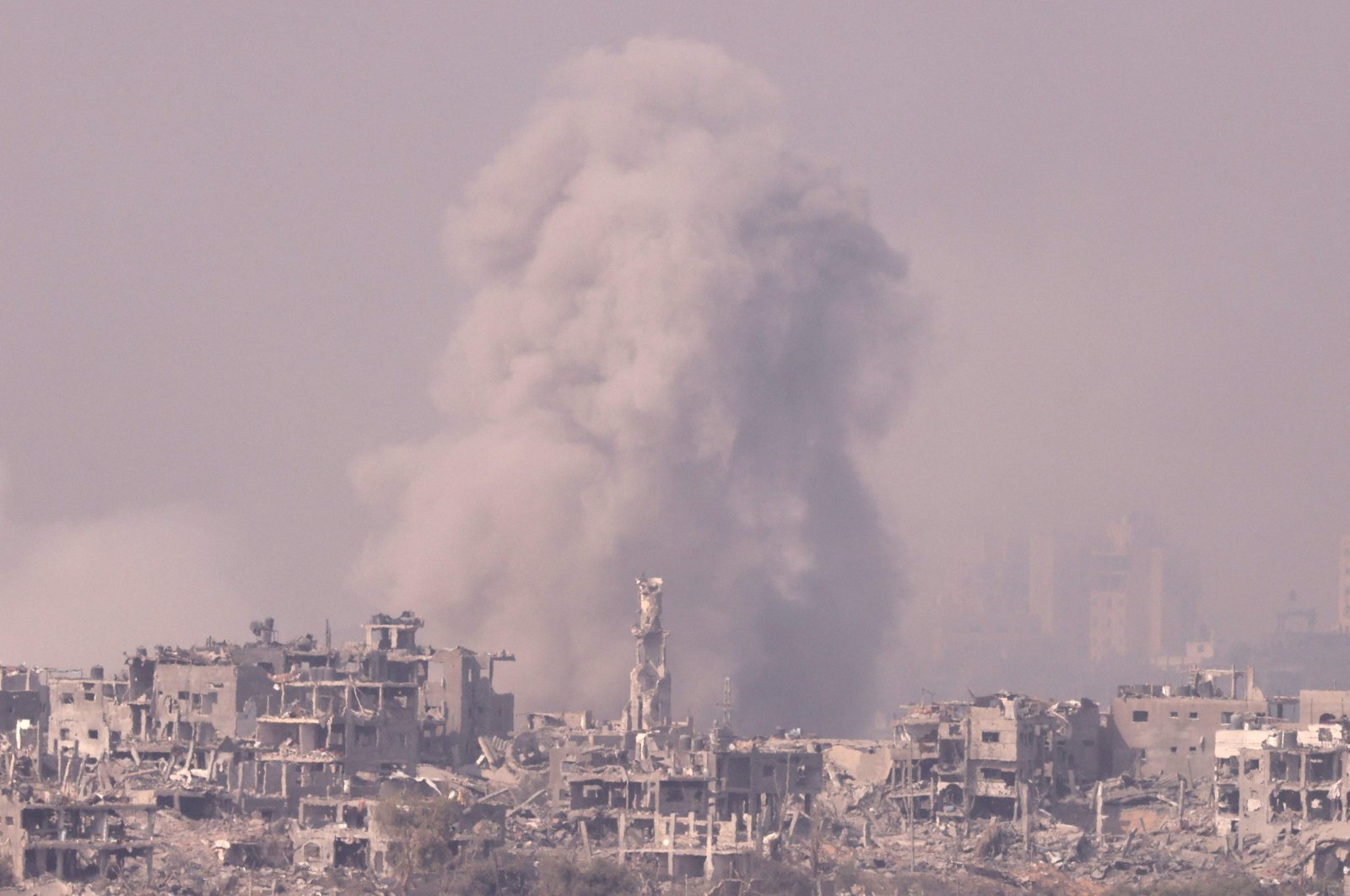 Smoke billowing during Israeli bombardment in the Gaza Strip, Palestine, Nov. 2, 2023. (AFP Photo)
