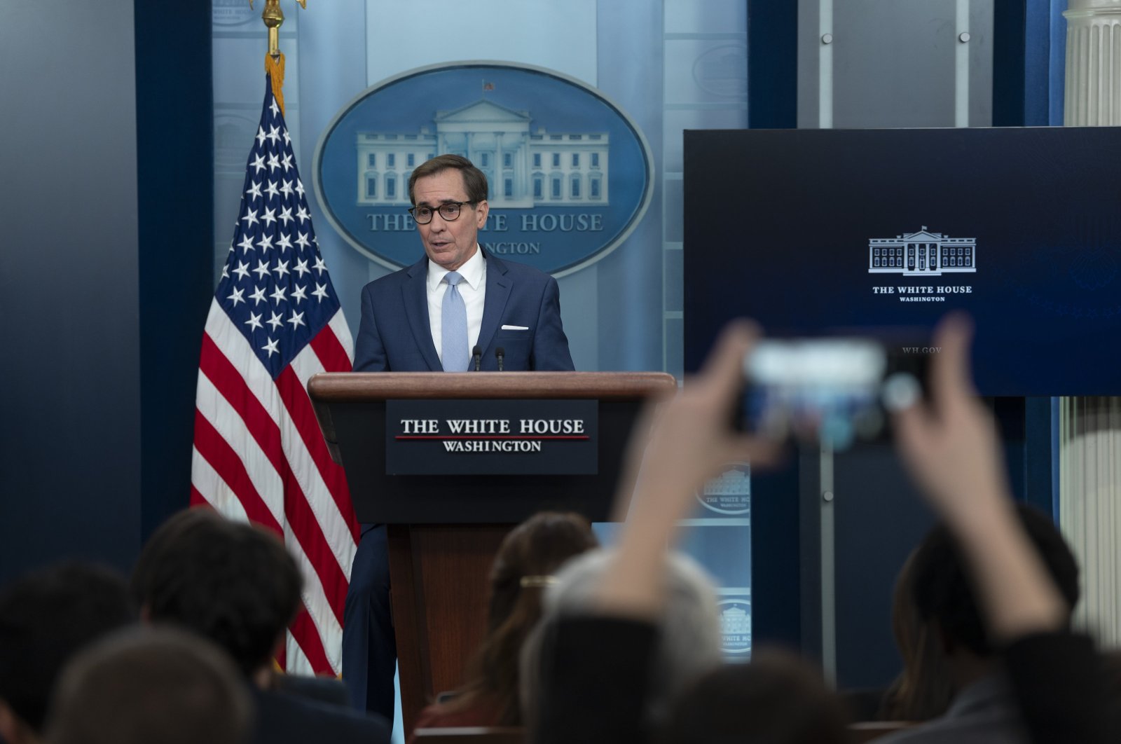 U.S. National Security Council spokesperson John Kirby speaks during the daily media briefing at the White House, Washington D.C., U.S., Nov. 2, 2023. (EPA Photo)