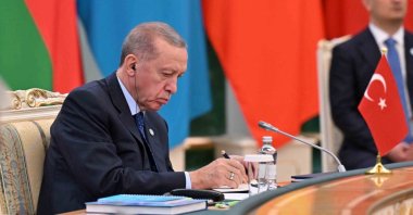 President Recep Tayyip Erdoğan attends the Meeting of the Council of Heads of State of the Organization of Turkic States (OTS) in Astana, Kazakhstan, Nov. 3, 2023. (Reuters Photo)