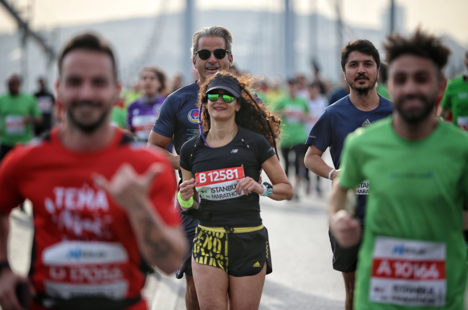 Athletes run in the 44th Istanbul Marathon, which has the title of &quot;the only intercontinental marathon in the world&quot;, Istanbul, Türkiye, Nov. 6, 2022. (Getty Images Photo)