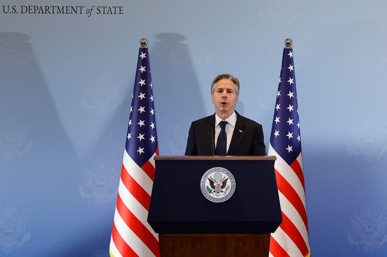 U.S. Secretary of State Antony Blinken speaks during a press conference in Tel Aviv on Nov. 3, 2023. (AFP Photo)