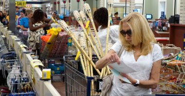 Customers shop at a Christmas Tree Shops, in New York City, U.S., July 7, 2023. (Getty Images Photo)
