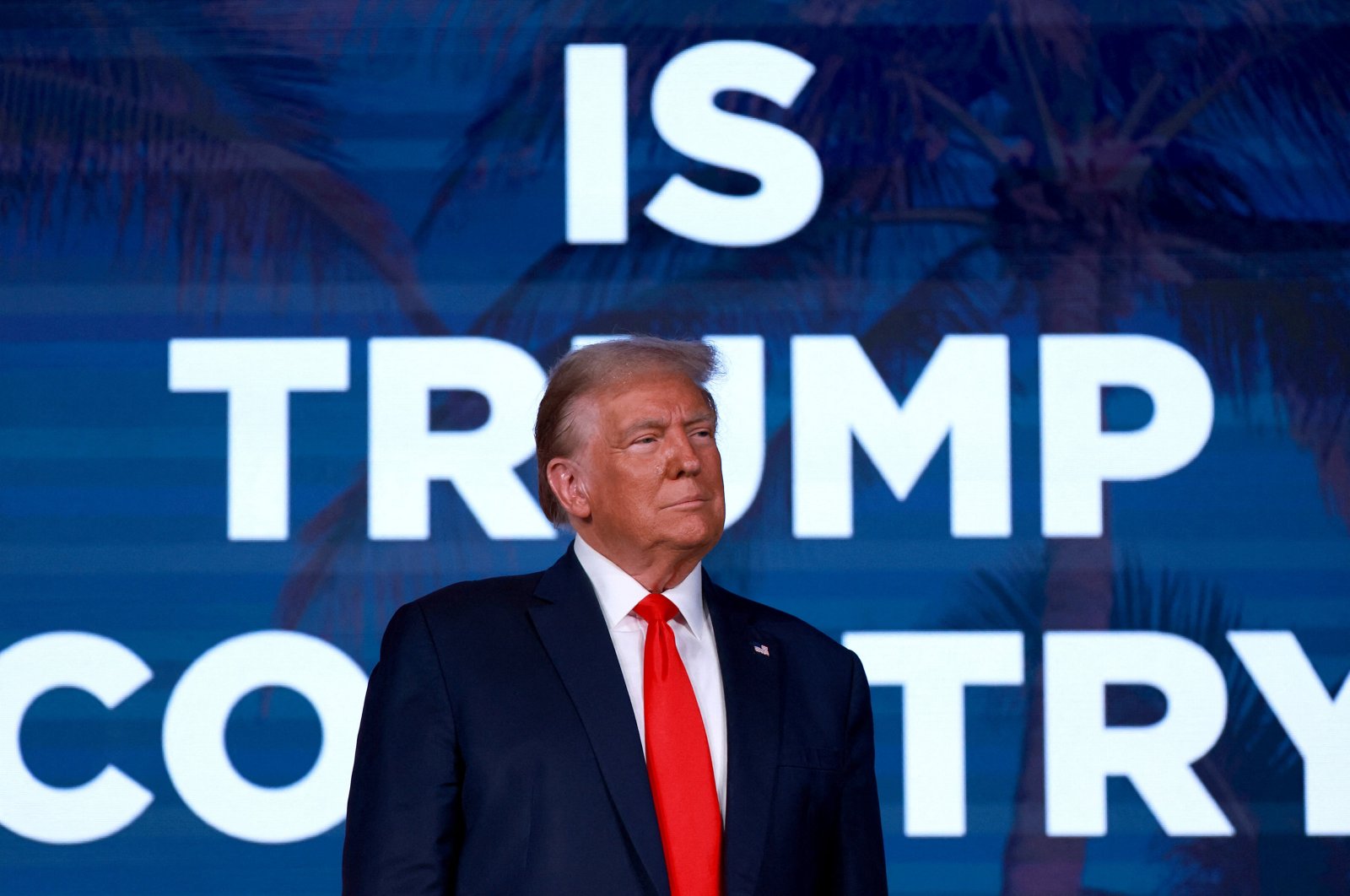 Republican presidential candidate former U.S. President Donald Trump looks on during the Florida Freedom Summit at the Gaylord Palms Resort, Florida, U.S., Nov. 4, 2023. (AFP Photo)