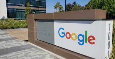 The Google sign is pictured outside an office near the company's headquarters in Mountain View, California, U.S., May 8, 2019. (Reuters Photo)