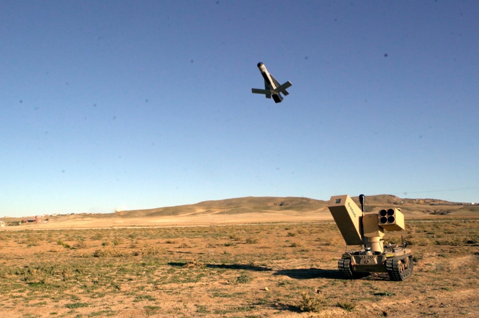 Unmanned autonomous land vehicle Barkan is seen at an unspecified location in this undated photo released on Nov. 6, 2023. (AA Photo)