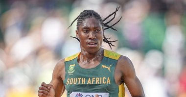 South Africa's Caster Semenya sprints during the World Championship 5,000-meter Round 1 race, Eugene, Oregon, U.S., July 20, 2022. (Getty Images Photo)