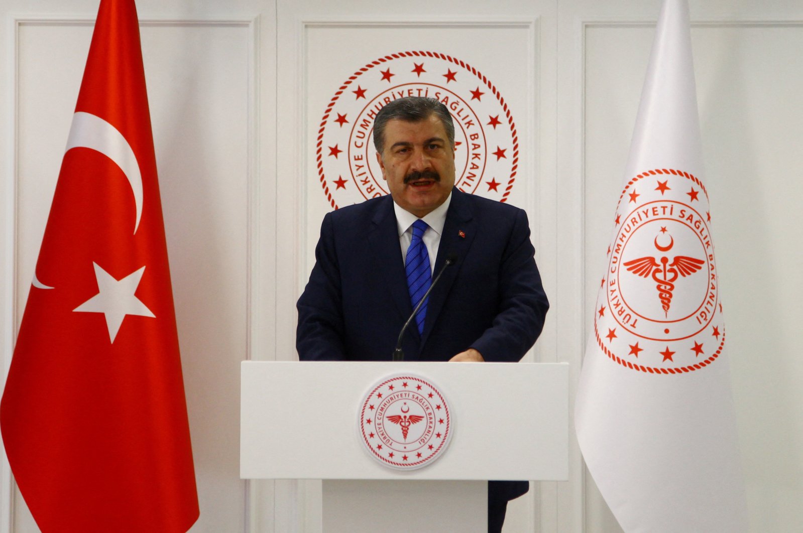 Health Minister Fahrettin Koca speaks during a news conference in Ankara, Türkiye, Jan. 24, 2020. (Reuters Photo)