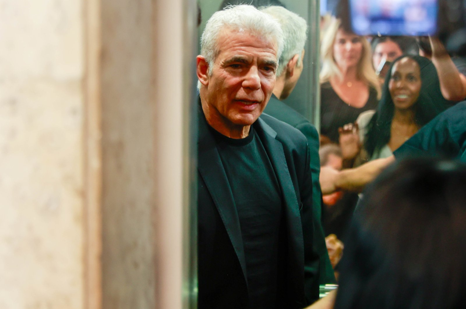 Israeli opposition leader Yair Lapid seen at an event in Tel Aviv, Israel, Oct. 5, 2023. (AA Photo)