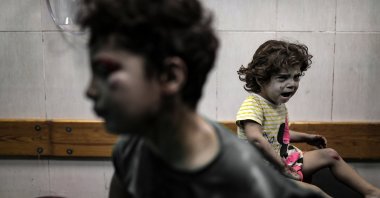 Children seen at a hospital following Israel's targeting towns of Deir Al Balah and Khan Younis, Palestine, Nov. 7, 2023. (AA Photo)