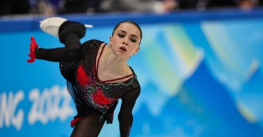 Kamila Valieva of Team ROC skates during the Women Single Skating Free Skating on day thirteen of the Beijing 2022 Winter Olympic Games at Capital Indoor Stadium, Beijing, China, Feb. 17, 2022. (Getty Images Photo)
