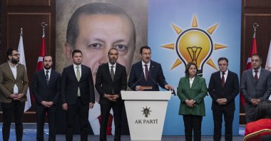 Ali Ihsan Yavuz, the head of the ruling Justice and Development Party's (AK Party) election board, talks to reporters in Ankara, Türkiye, Nov. 9, 2023. (AA Photo)