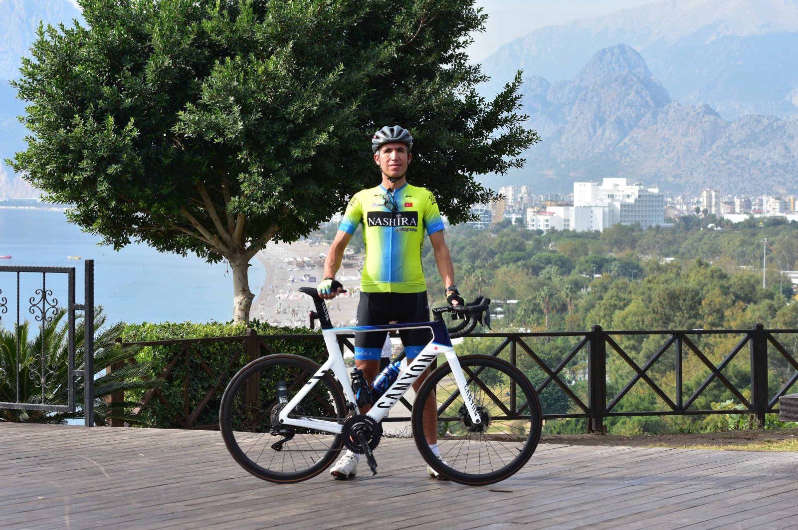 Turkish cyclist Ataman Şekerci poses for a photo, Antalya, Türkiye, Nov. 8, 2023. (AA Photo)