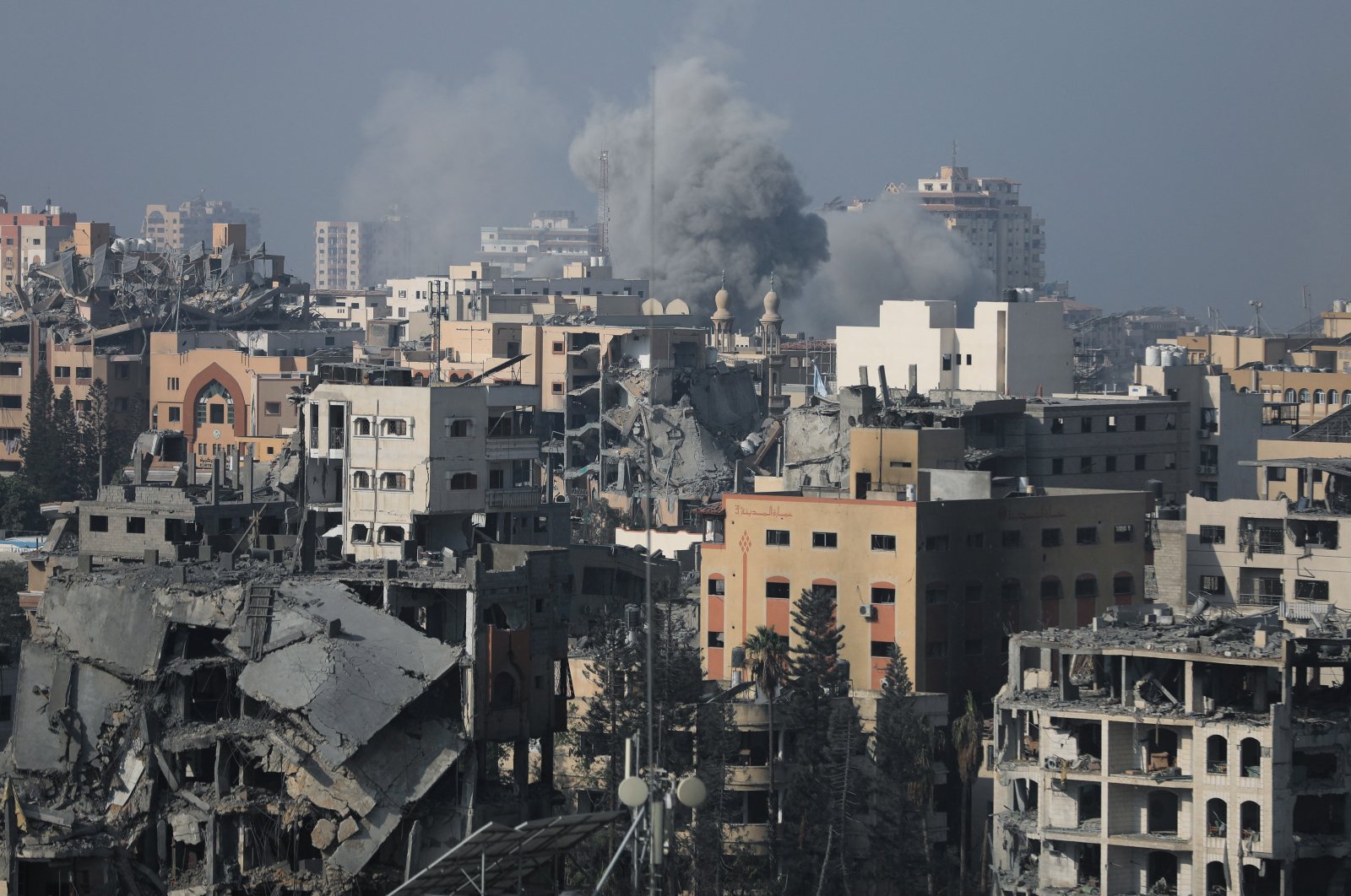 Smoke rises during an Israeli strike in Gaza City, Palestine, Nov. 9, 2023. (Reuters Photo)