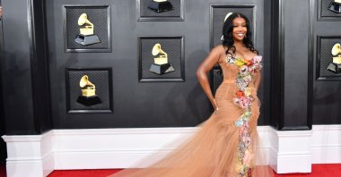 U.S. singer SZA arrives for the 64th Annual Grammy Awards at the MGM Grand Garden Arena in Las Vegas, U.S., April 3, 2022. (AFP Photo)