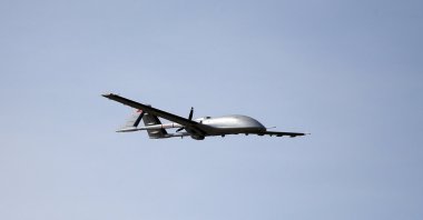 The Bayraktar TB3 unmanned combat aerial vehicle produced by Turkish defense company Baykar is seen in this photo shared on Nov. 10, 2023. (AA Photo)