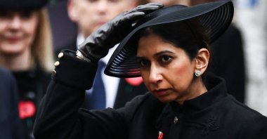 Britain&#039;s Home Secretary Suella Braverman attends the Remembrance Sunday ceremony in central London, U.K., Nov. 12, 2023. (AFP Photo)