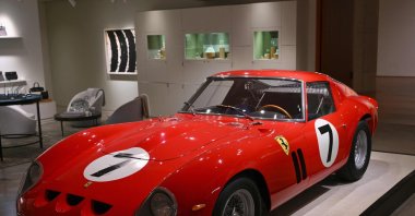  A 1962 Ferrari 250 GTO, the most valuable car ever offered at auction, is displayed during a preview at Sotheby’s in New York, U.S., Nov. 2, 2023. (AFP Photo)