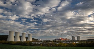 A general view shows the Mochovce Nuclear Power Plant, located between the towns of Nitra and Levice, on the site of the former village of Mochovce, western Slovakia, Nov. 6, 2023. (AFP Photo)