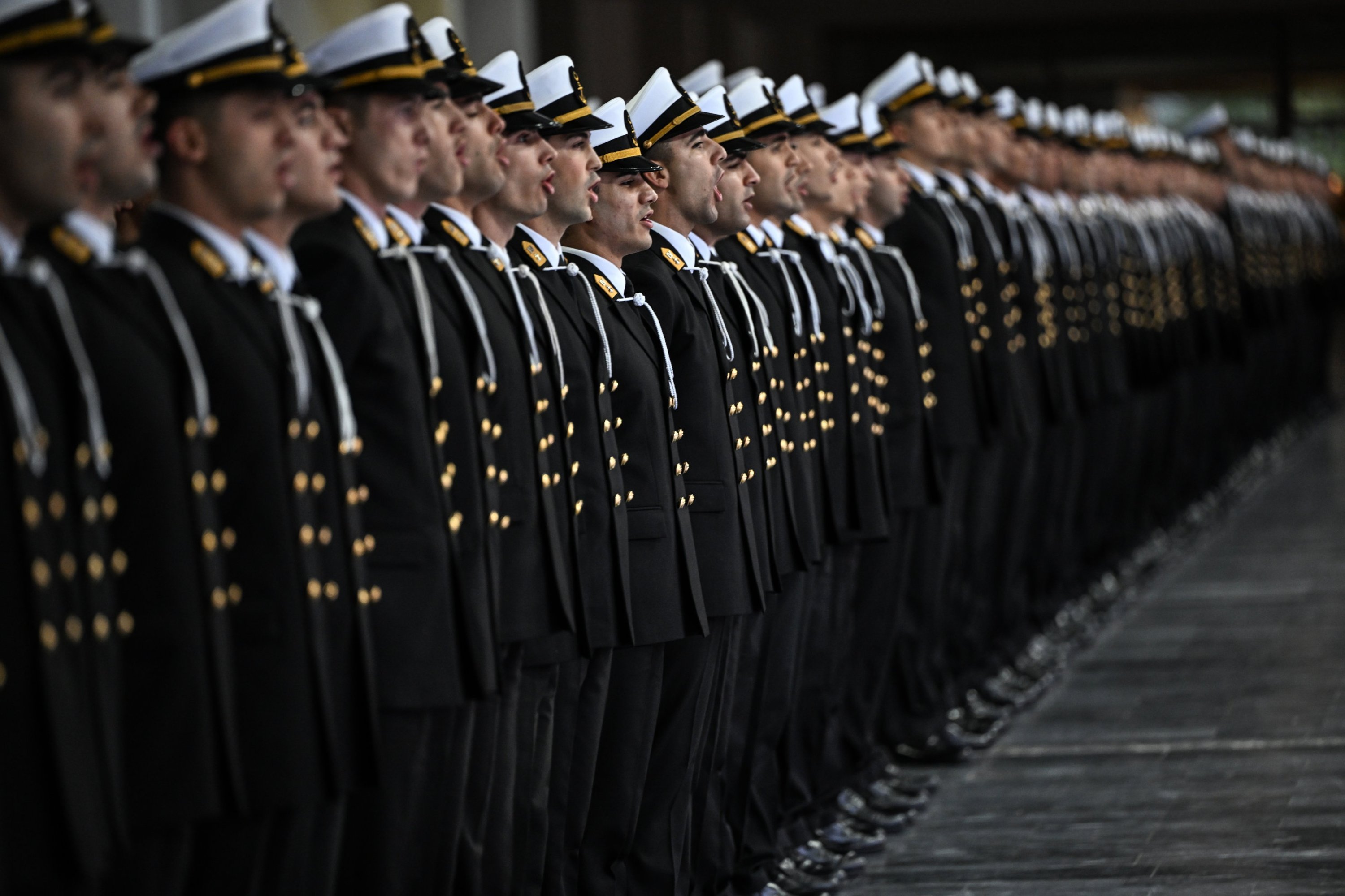 Turkish Navy staff stand in line during a ceremony, Istanbul, Türkiye, Nov. 14, 2023. (AA Photo)