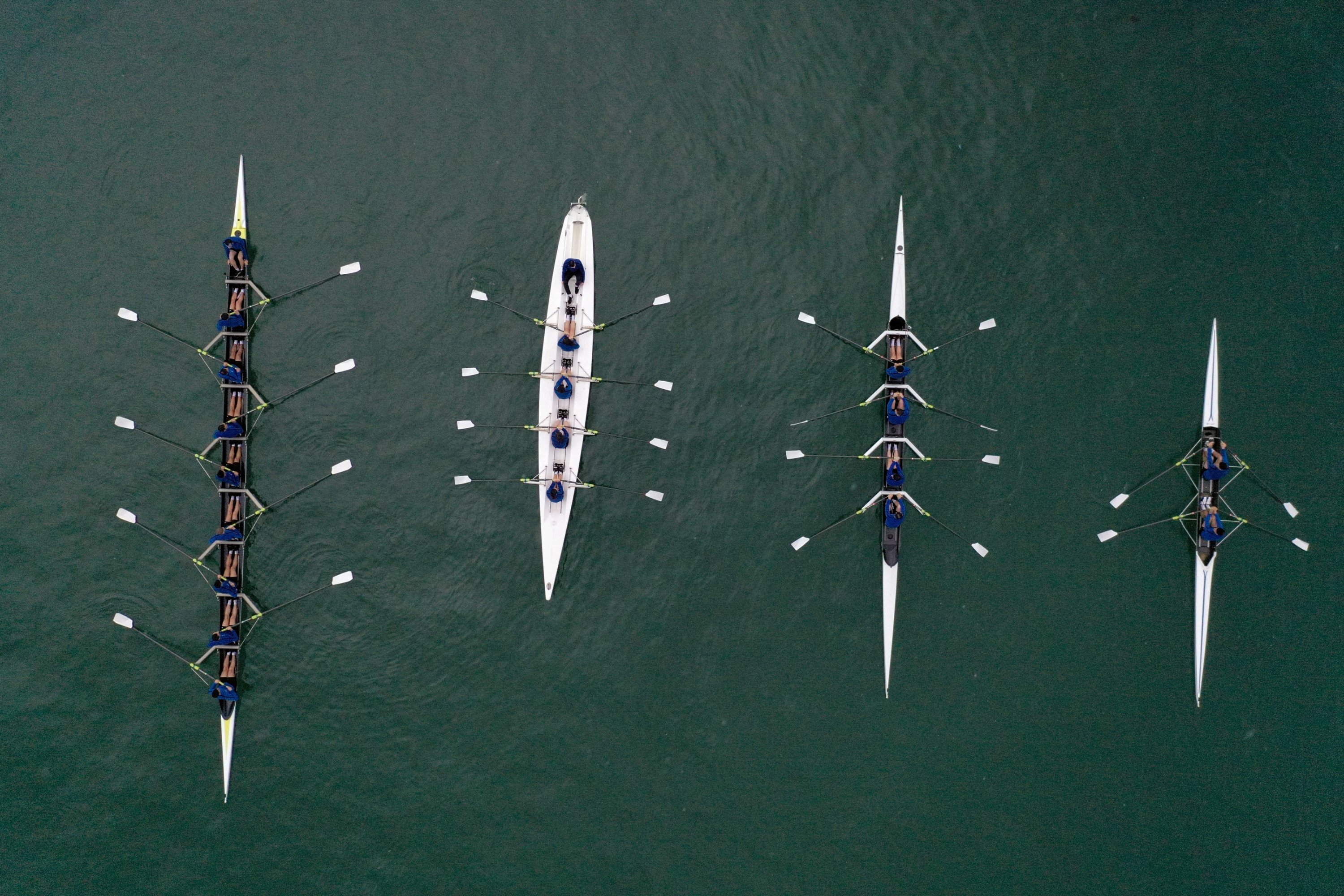 Students of the Turkish Navy during a rowing training in the Marmara Sea, Istanbul, Türkiye, Nov. 14, 2023. (AA Photo)