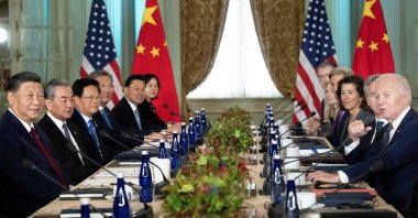 U.S. President Joe Biden (R) meets with Chinese President Xi Jinping (L) during the Asia-Pacific Economic Cooperation (APEC) Leaders&#039; Week in Woodside, California, U.S., Nov. 15, 2023. (AFP Photo)