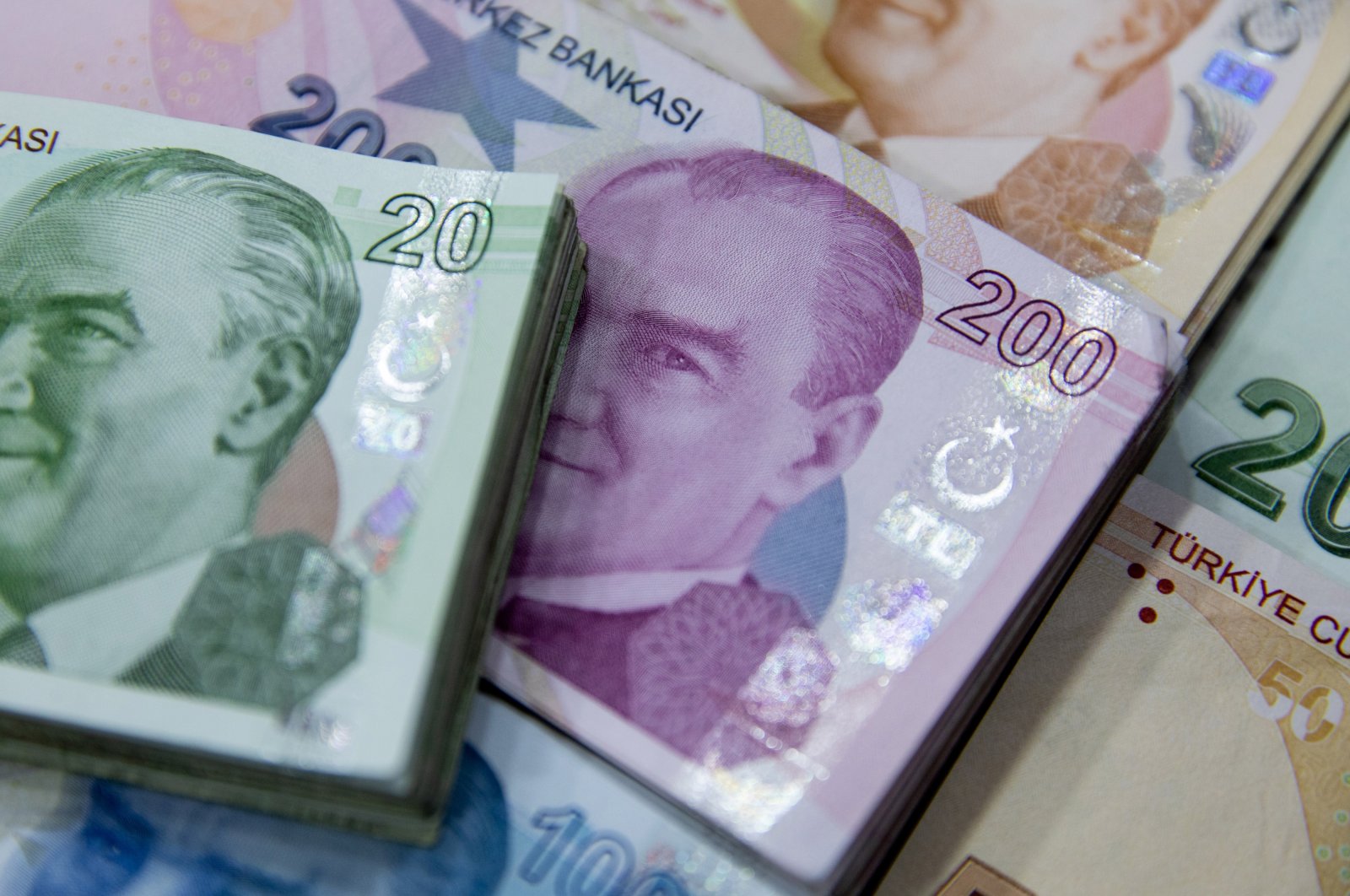 Turkish lira banknotes are seen in this undated stock photo. (Getty Images Photo)