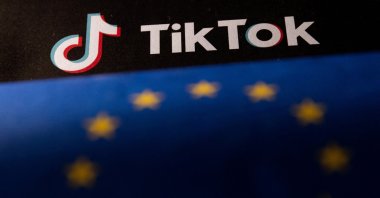 The EU flag and TikTok logo, June 2, 2023. (Reuters Photo)