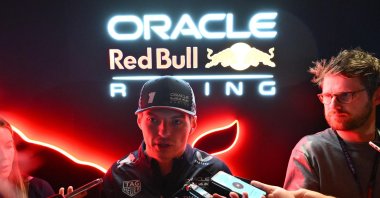Red Bull Racing's Dutch driver Max Verstappen speaks to the press after the opening ceremony for the Las Vegas Grand Prix, Las Vegas, U.S., Nov. 15, 2023. (AFP Photo) 