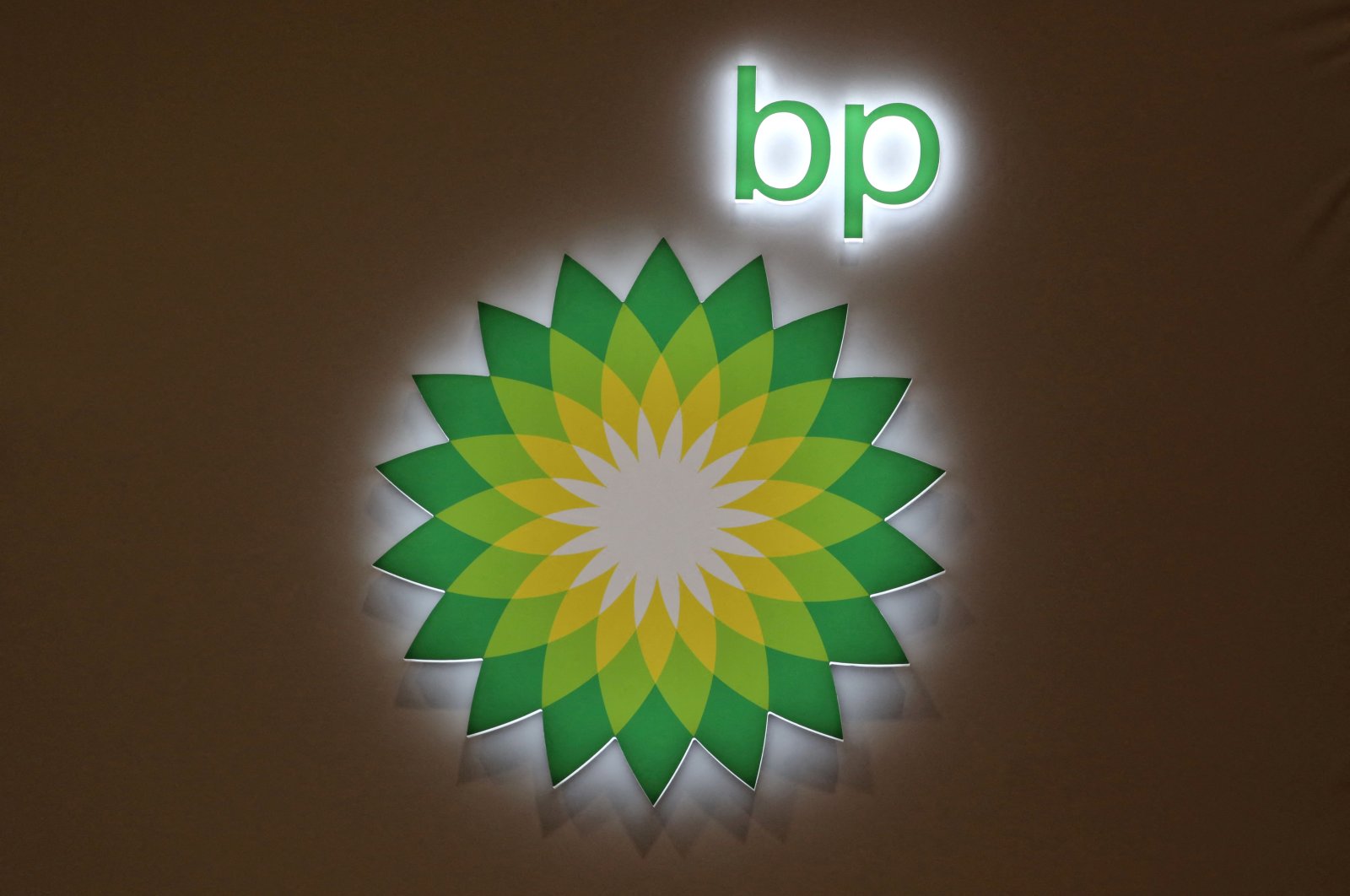 The logo of British multinational oil and gas company BP is displayed at their booth during the LNG 2023 energy trade show in Vancouver, British Columbia, Canada, July 12, 2023. (Reuters Photo)