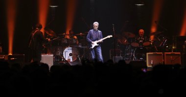 Eric Clapton performs at Gas South Arena, Atlanta, U.S., Sept. 23, 2021. (AP Photo)