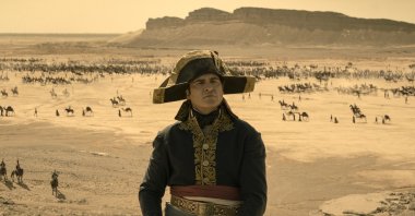 This image released by Apple TV  shows Joaquin Phoenix in a scene from "Napoleon." (AP Photo)