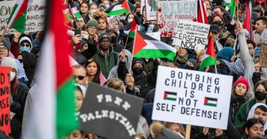 Demonstrators rally in support of Palestinians in Boston, Massachusetts, U.S., Nov. 12, 2023. (AFP Photo)