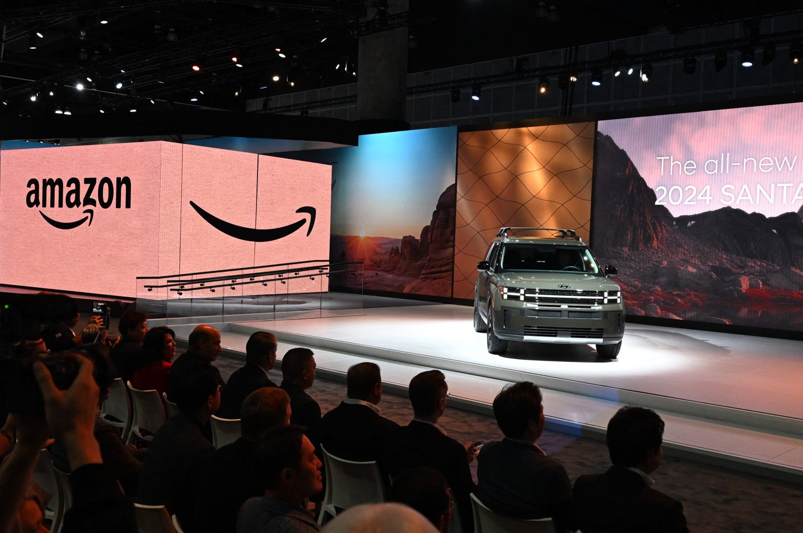 The 2024 Hyundai Santa Fe is unveiled at the Hyundai press conference at Automobility LA, the media preview day for the LA Auto Show, Los Angeles, California, U.S., Nov. 16, 2023. (AFP Photo)