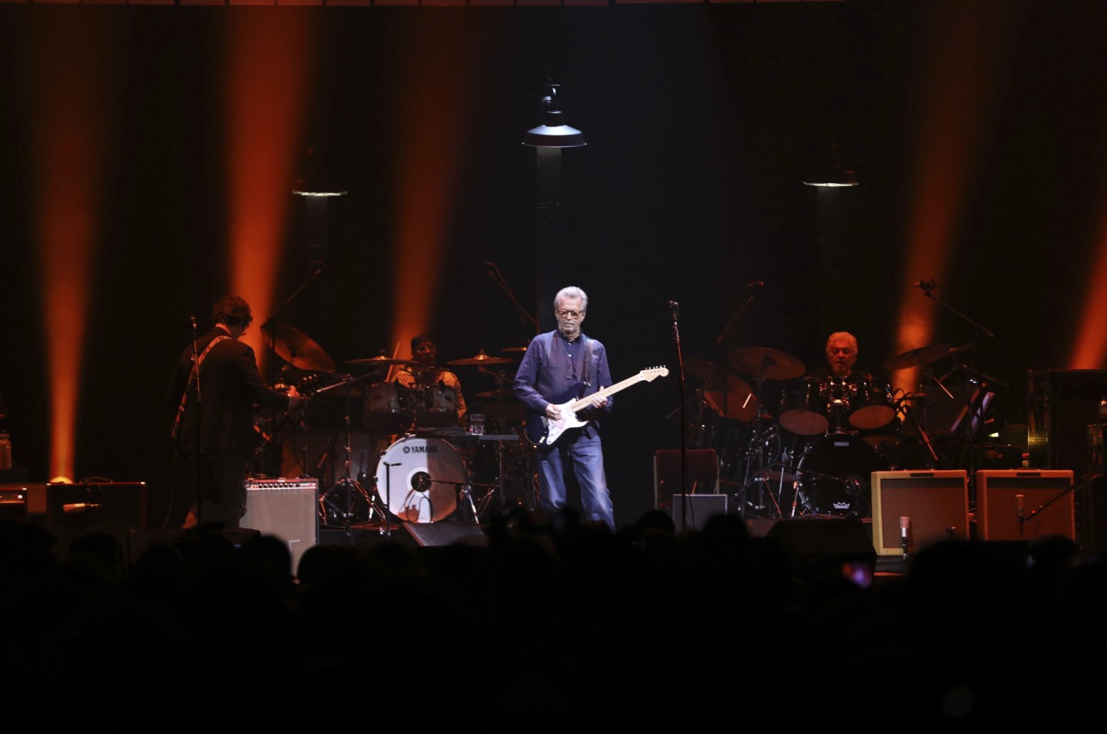 Eric Clapton performs at Gas South Arena, Atlanta, U.S., Sept. 23, 2021. (AP Photo)