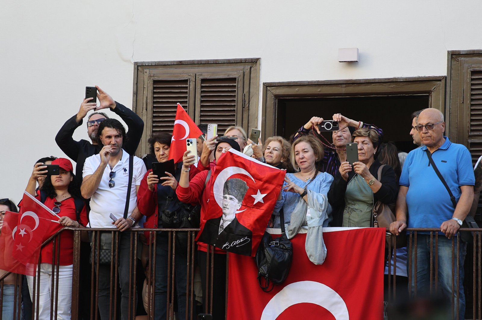 Turks celebrate the first centenary of the Turkish Republic at the country&#039;s founder Mustafa Kemal Atatürk&#039;s birth home in Thessaloniki, Greece, Nov. 10, 2023. (AA Photo)