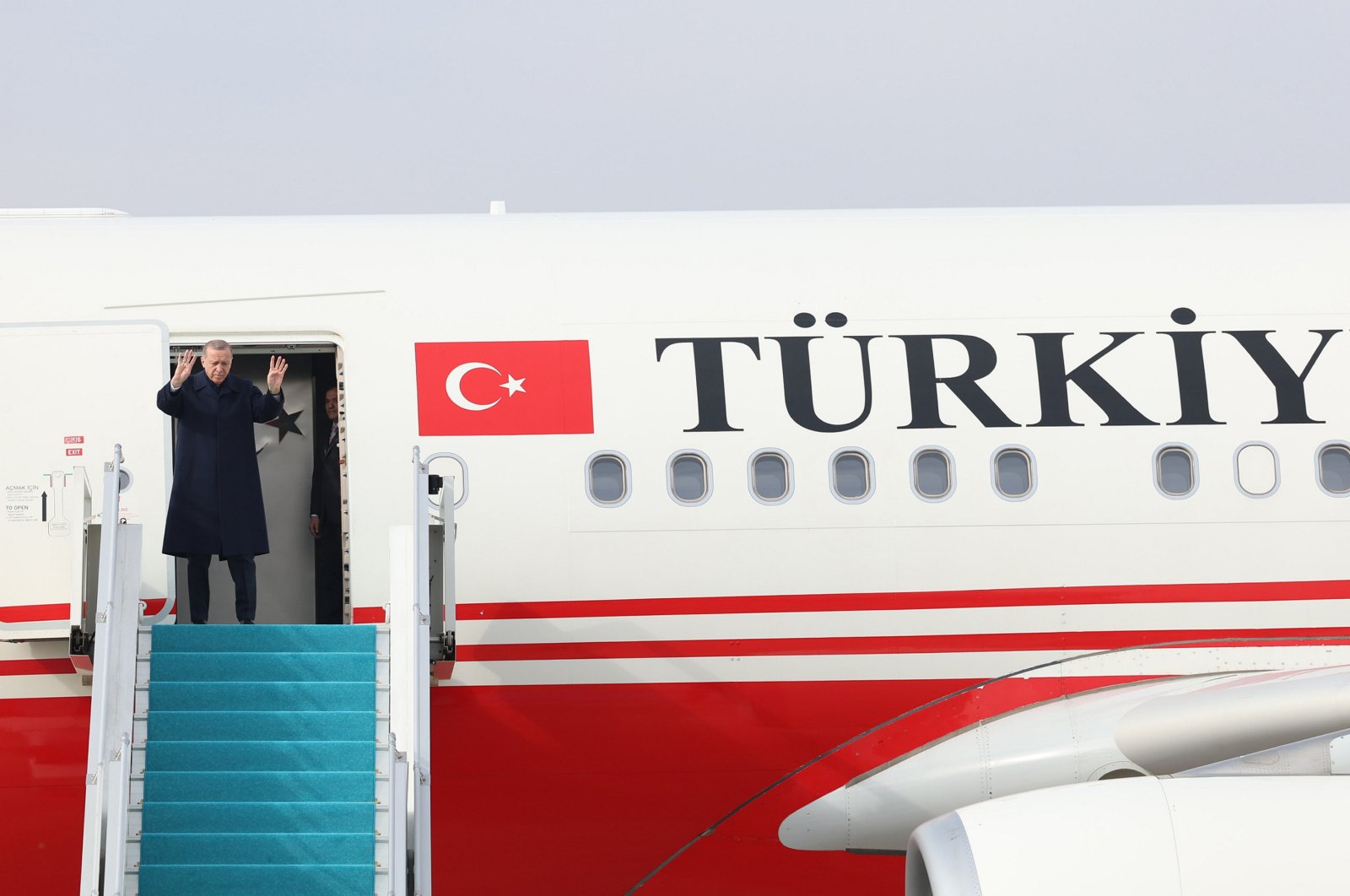 President Recep Tayyip Erdoğan departs for Germany from the capital, Ankara, Türkiye, Nov.17, 2023. (AA Photo)