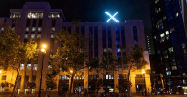 The "X" logo is seen on the top of the headquarters of the messaging platform X, formerly known as Twitter, in downtown San Francisco, California, U.S., July 30, 2023. (Reuters Photo)