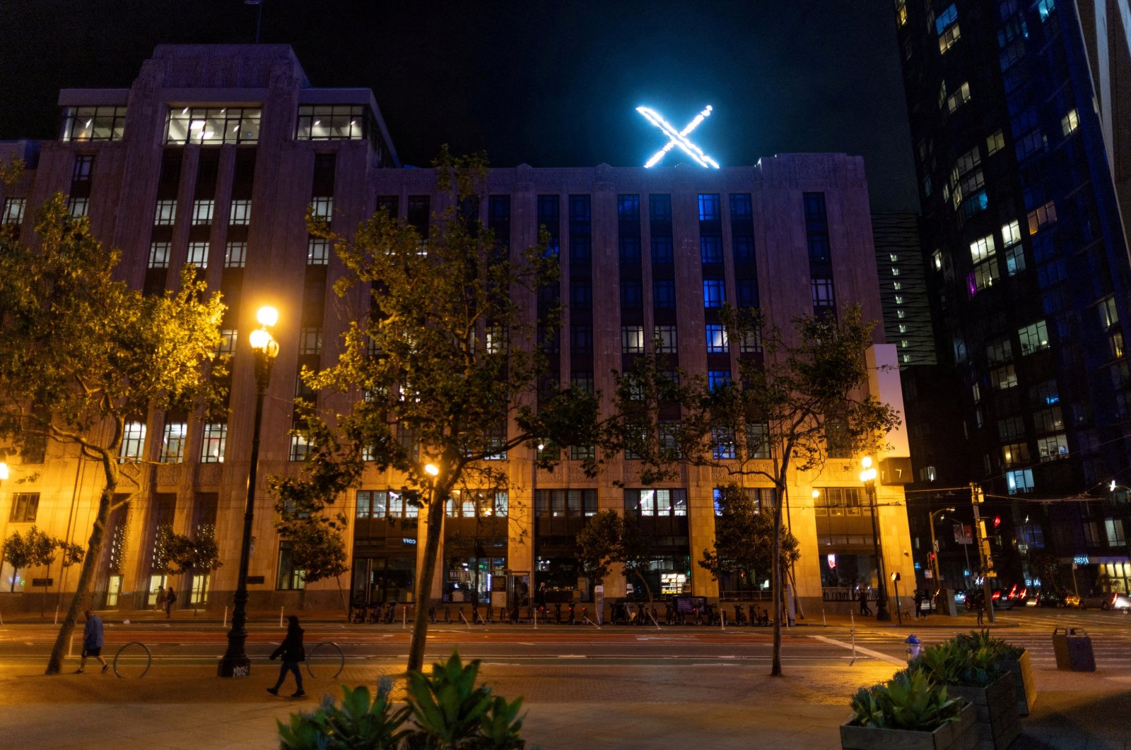 The "X" logo is seen on the top of the headquarters of the messaging platform X, formerly known as Twitter, in downtown San Francisco, California, U.S., July 30, 2023. (Reuters Photo)