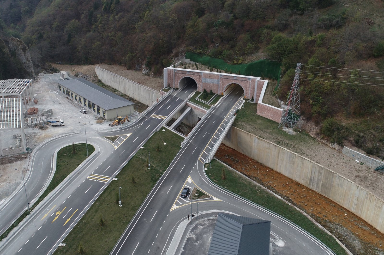 New Zigana Tunnel connecting Black Sea provinces of Trabzon to Bayburt and Erzurum via Gümüşhane is seen in this aerial photo taken Nov. 16, 2023. (AA Photo)