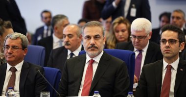 Foreign Minister Hakan Fidan (C) speaks at Parliament's Planning and Budget Committee meeting, in the capital Ankara, Türkiye, Nov. 20, 2023. (AA Photo)